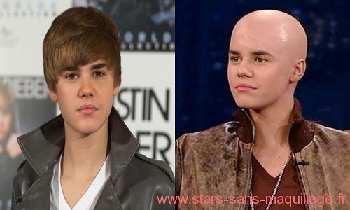 Justin Bieber sans cheveux